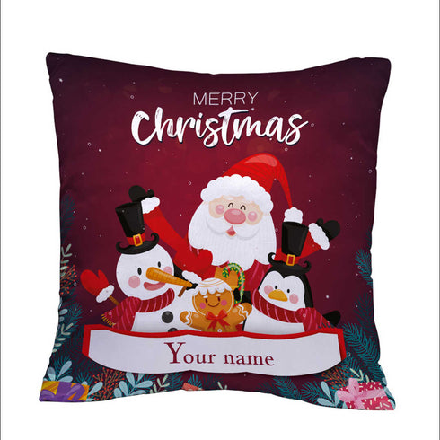 Personalized Merry Christmas Cushion for Festive Home Décor - Uncommongifts.in